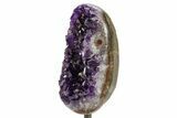 Dark Purple Amethyst Geode On Metal Stand - Uruguay #364455-2